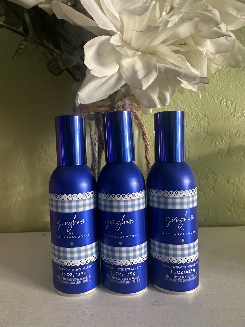 Bath & Body Works Blue Gingham Room Spray Trio